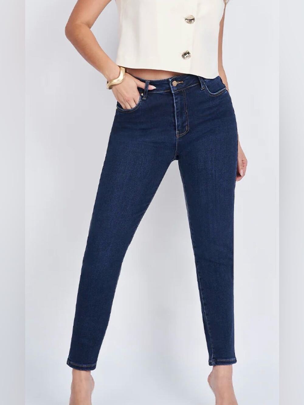 Bonage Slim Mid Rise Women's Jeans in Dark Blue size 7